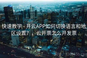快速教学 - 开云APP如何切换语言和地区设置？，云开票怎么开发票