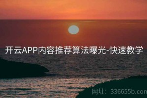 开云APP内容推荐算法曝光-快速教学
