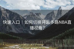 快速入口｜如何切换开云多路NBA直播视角？