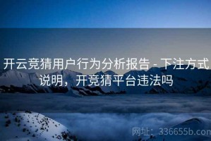 开云竞猜用户行为分析报告 - 下注方式说明，开竞猜平台违法吗