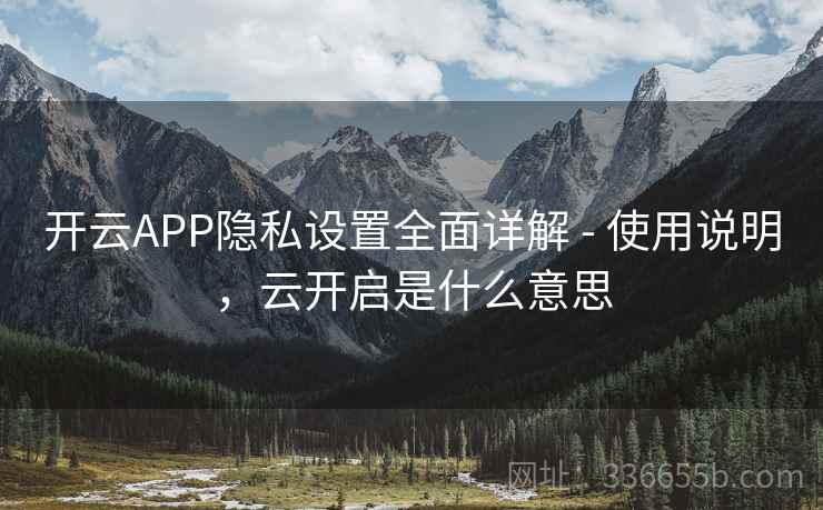 开云APP隐私设置全面详解 - 使用说明,云开启是什么意思 开云APP隐私设置全面详解 - 使用说明,云开启是什么意思